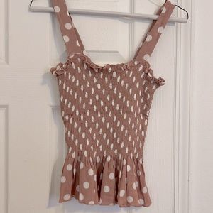 Blush polka dot tank